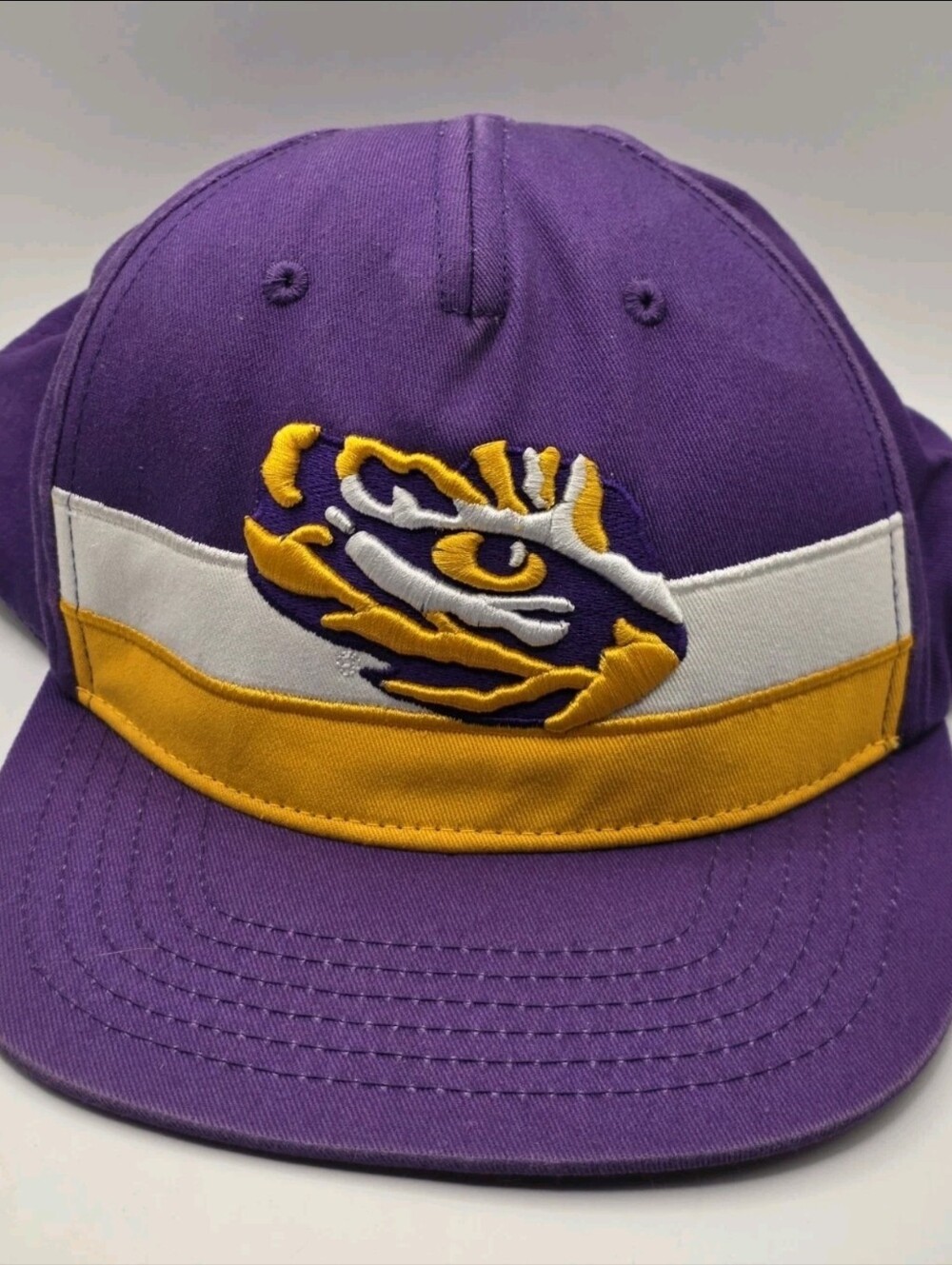 Vintage LSU Tigers Snapback Hat Purple Gold NCAA Captivating Headgear Cap